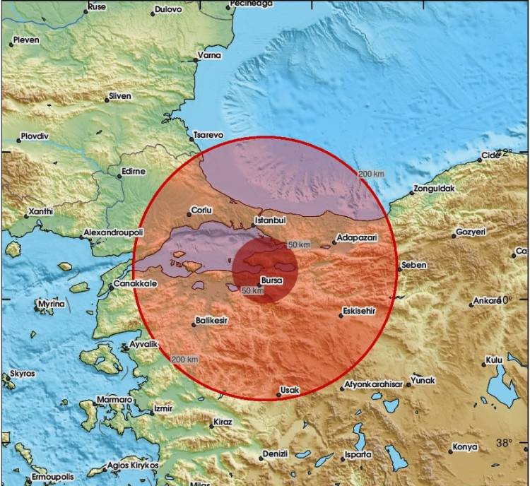 Թուրքիայի Բուրսա քաղաքի արվարձանում 4,1 մագնիտուդ ուժգնությամբ երկրաշարժ է տեղի ունեցել