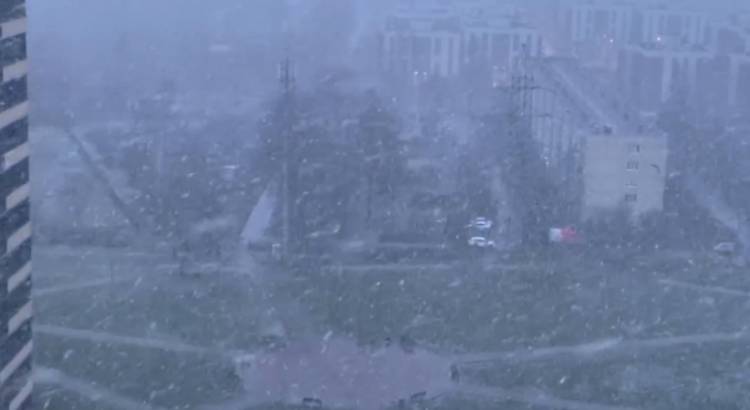 Սանկտ Պետերբուրգում ձյուն է տեղացել (տեսանյութ)