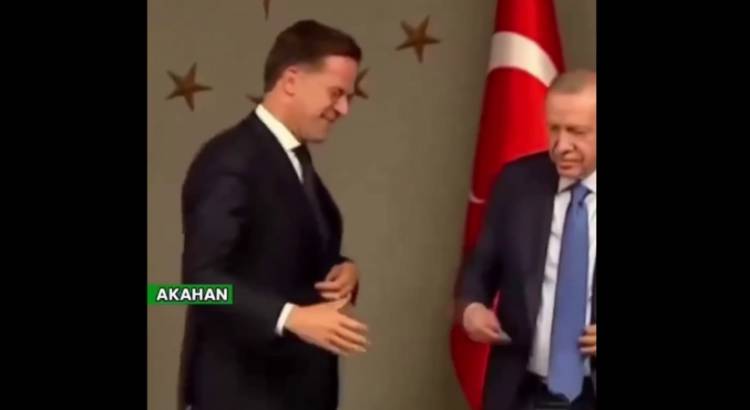 Էրդողանը խուսափել է Նիդեռլանդների վարչապետի ձեռքը սեղմելուց (տեսանյութ)