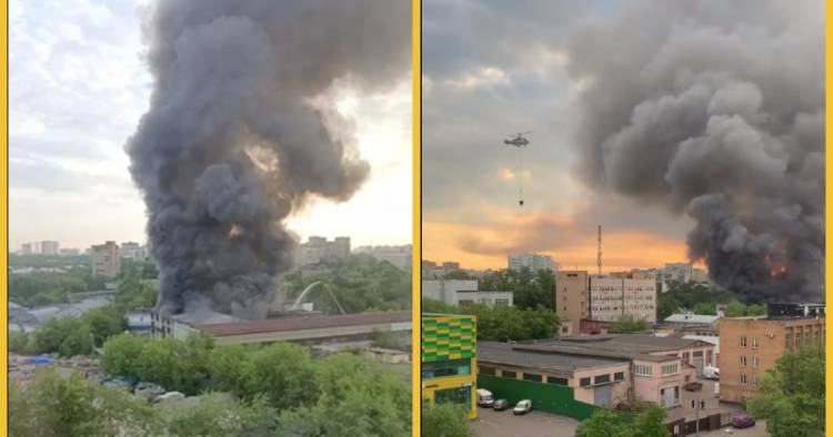 Տեսանյութ.Մոսկվայում չորս հազար քառակուսի մետր մակերեսով պահեստ է այրվում