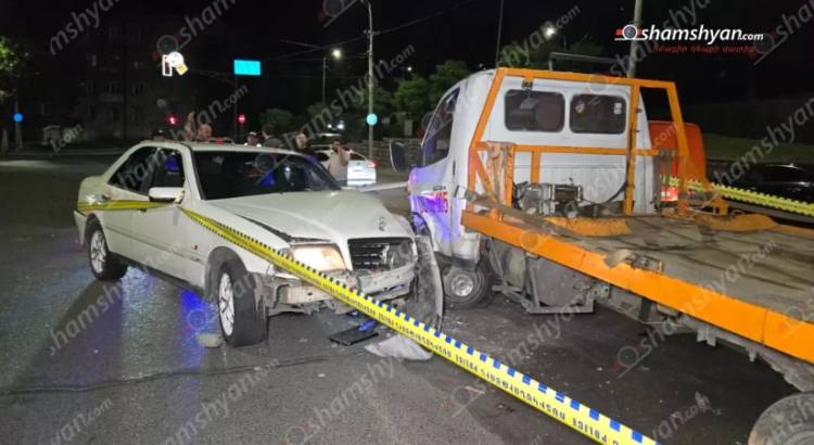Երևանում բախվել են «Mercedes»-ը և քարշակը.1 հոգի մարմնական վնասավածքներով տեղափոխվել է հիվանդանոց