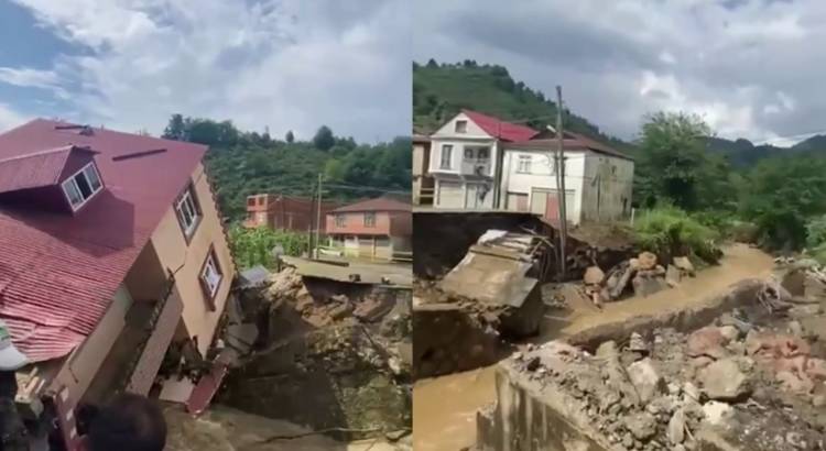 Հորդառատ անձրևի հետևանքով տունը կողաշրջվել է, իսկ որոշ տներ և աշխատավայրեր ջրի տակ են հայտնվել (տեսանյութ)