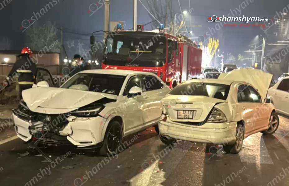 Խոշոր ավտովթար՝ Երևանում. բախվել են «Mercedes»-ն ու «Honda»-ն. կան վիրավորներ 