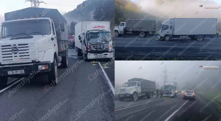 Խոշոր վթար, Դիլիջանի ոլորաններում բախվել են «ԶԻԼ 130» ու «JAC» բեռնատարներ. Shamshyan