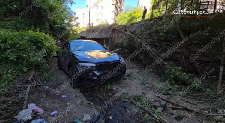 Խոշոր ու առեղծվածային վթար՝ Երևանում, «BMW X6»-ը մոտ 2 մետր բարձրությունից ընկել է, վիրավnրներ կան․ Shamshyan