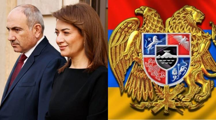 Մեջտեղում՝ իշխանական զույգի նկարը, չորս կողմում՝ ոջիլ. ՀՀ նոր զինանշանի նախագիծը